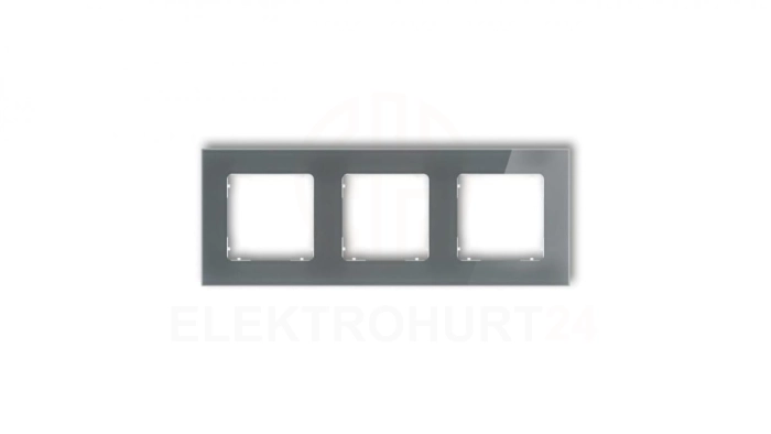 ICON Ramka uniwersalna potrójna kwadratowa - efekt szkła (ramka: grafitowa spód: biały) 28-0-IRSK-3