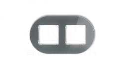 ICON Ramka uniwersalna podwójna okrągła - efekt szkła (ramka: grafitowa spód: biały) 28-0-IRSO-2