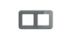 ICON Ramka uniwersalna podwójna zaokrąglona - efekt szkła (ramka: grafitowa spód: biały) 28-0-IRSZ-2