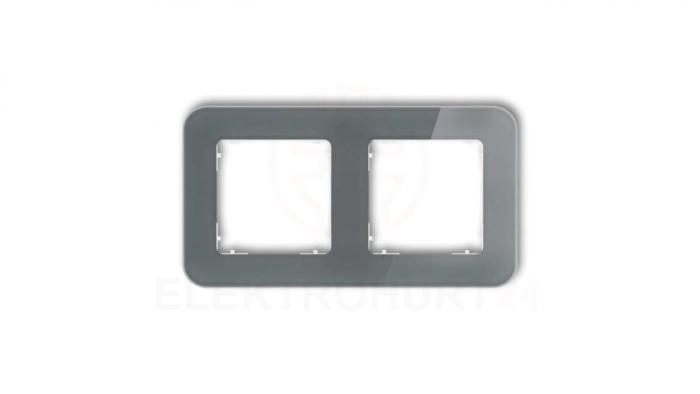 ICON Ramka uniwersalna podwójna zaokrąglona - efekt szkła (ramka: grafitowa spód: biały) 28-0-IRSZ-2