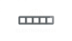 ICON Ramka uniwersalna pięciokrotna zaokrąglona - efekt szkła (ramka: grafitowa spód: biały) 28-0-IRSZ-5