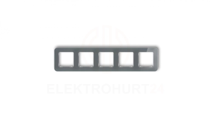 ICON Ramka uniwersalna pięciokrotna zaokrąglona - efekt szkła (ramka: grafitowa spód: biały) 28-0-IRSZ-5