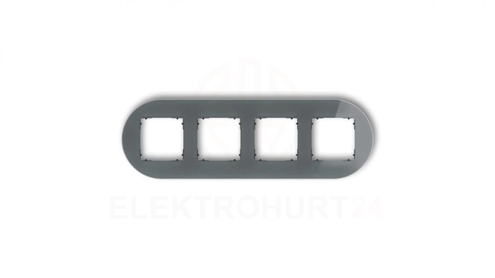 ICON Ramka uniwersalna poczwórna okrągła - efekt szkła (ramka: grafitowa spód: czarny) 28-12-IRSO-4