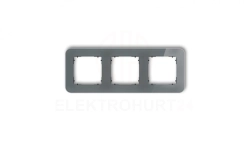 ICON Ramka uniwersalna potrójna zaokrąglona - efekt szkła (ramka: grafitowa spód: czarny) 28-12-IRSZ-3