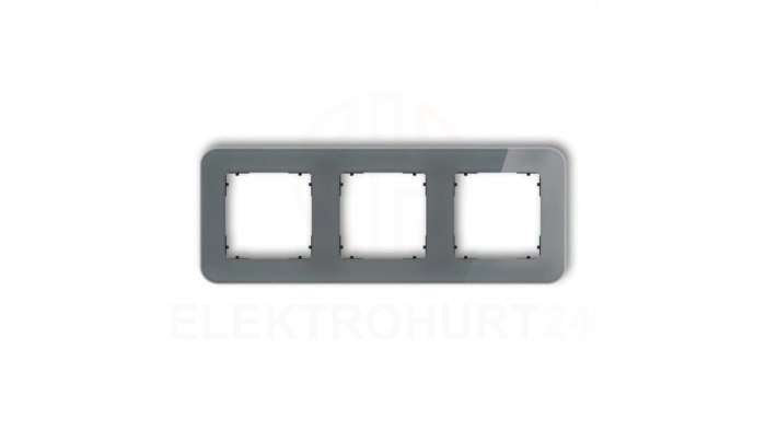 ICON Ramka uniwersalna potrójna zaokrąglona - efekt szkła (ramka: grafitowa spód: czarny) 28-12-IRSZ-3