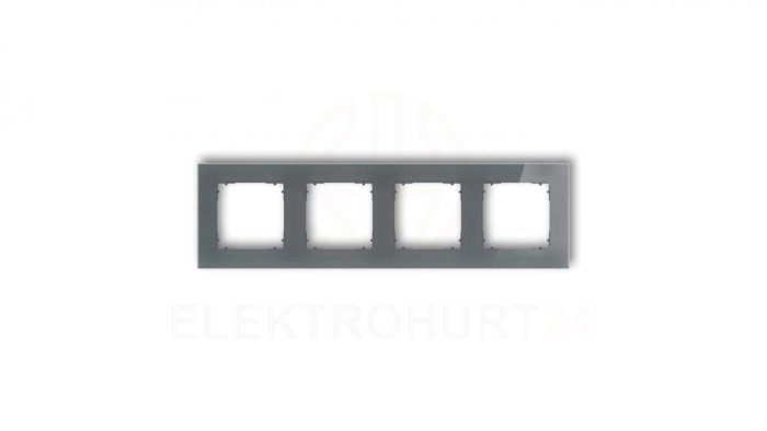 ICON Ramka uniwersalna poczwórna kwadratowa - efekt szkła (ramka: grafitowa spód: grafitowy mat) 28-28-IRSK-4