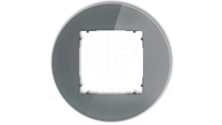 ICON Ramka uniwersalna pojedyncza okrągła - efekt szkła (ramka: grafitowa spód: grafitowy mat) 28-28-IRSO-1