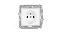 ICON Mechanizm gniazda pojedynczego z uziemieniem 2P+Z (przesłony torów prądowych) biały IGP-1zp