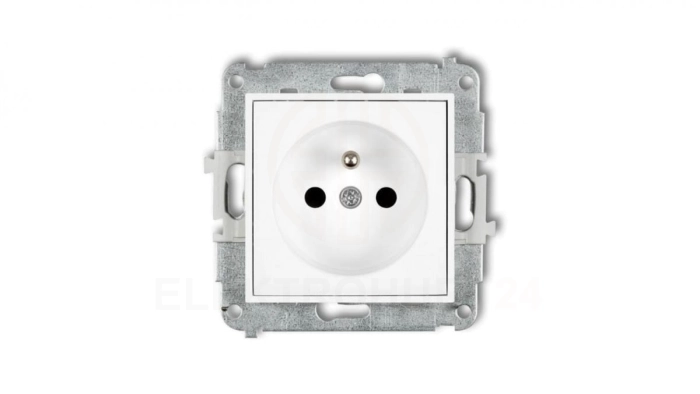 ICON Mechanizm gniazda pojedynczego z uziemieniem 2P+Z (przesłony torów prądowych) biały IGP-1zp