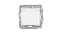 ICON Mechanizm gniazda bryzgoszczelnego z uziemieniem 2P+Z (klapka biała, przesłony torów prądowych) biały IGPB-1zp