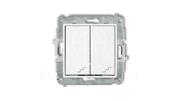 ICON Mechanizm łącznika podwójnego schodowego biały IWP-33