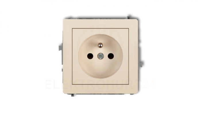 DECO Gniazdo pojedyncze z/u 2P+Z beżowy 1DGP-1zp