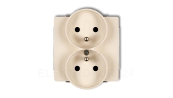 DECO Gniazdo podwójne z/u beżowy 1DGPR-2zp