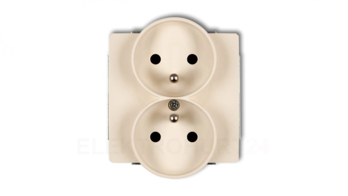 DECO Gniazdo podwójne z/u beżowy 1DGPR-2zp