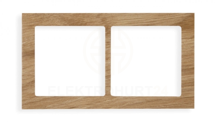 DECO Ramka podwójna - drewno (dąb) dąb DRD-2F