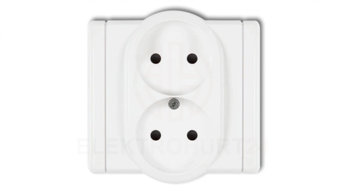 FLEXI Gniazdo podwójne b/u biały FGP-2p