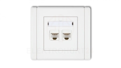 FLEXI Gniazdo komputerowe podwójne 2xRJ45, kat. 6, 8-stykowe biały FGK-4