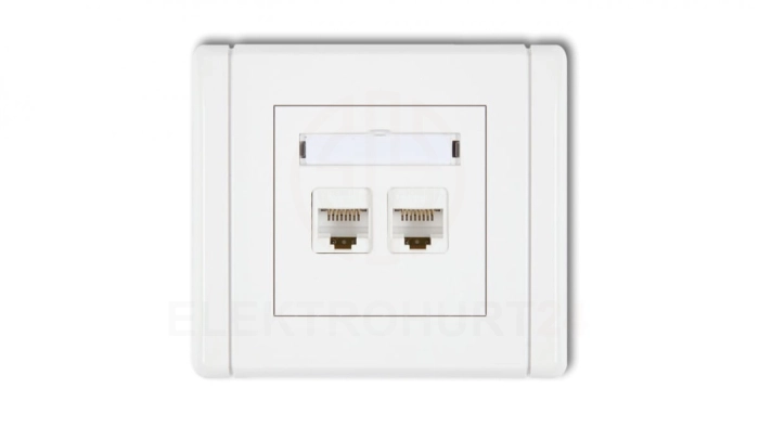 FLEXI Gniazdo komputerowe podwójne 2xRJ45, kat. 6, 8-stykowe biały FGK-4