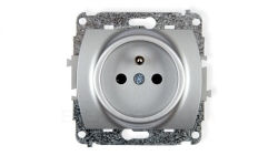 TREND Gniazdo pojedyncze z/u 2P+Z srebrny 5GP-1zp