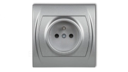 LOGO Gniazdo pojedyncze z/u 2P+Z srebrny metalik 7LGP-1zp