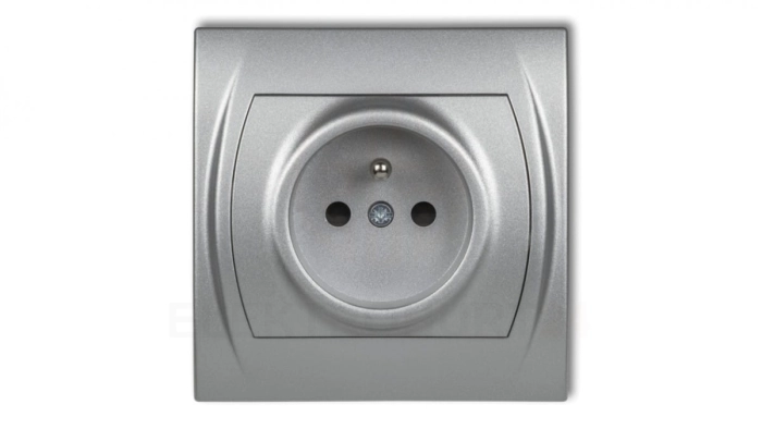 LOGO Gniazdo pojedyncze z/u 2P+Z srebrny metalik 7LGP-1zp