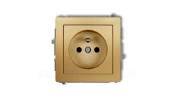 DECO Gniazdo pojedyncze z/u 2P+Z złoty 29DGP-1zp