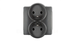 DECO Soft Gniazdo podwójne z/u do ramki grafitowy 11DGPRSO-2zp