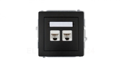 DECO Gniazda komputerowe podwójne 2xRJ45, kat. 5e, 8-stykowy czarny mat 12DGK-2