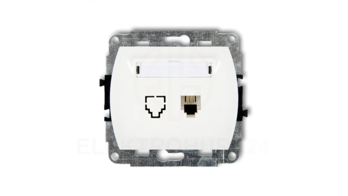 TREND Gniazda telefoniczne pojedyncze 1xRJ11, 4-stykowy biały GT-1