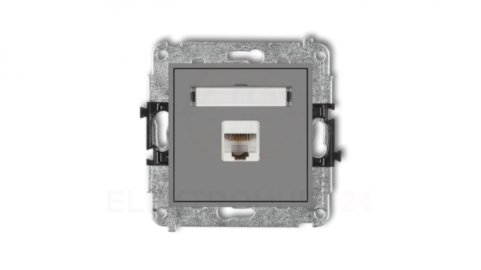 MINI Gniazdo komputerowe pojedyncze 1xRJ45 kat. 5e 8-stykowy szary mat 27MGK-1