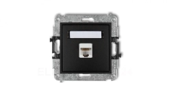 MINI Gniazdo komputerowe pojedyncze 1xRJ45 kat. 5e 8-stykowy czarny mat 12MGK-1