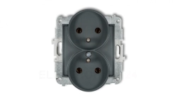 MINI Gniazdo podwójne z/u grafitowy mat 28MGPR-2z