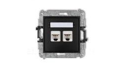 MINI Gniazda komputerowe podwójne 2xRJ45, kat. 5e, 8-stykowy czarny mat 12MGK-2