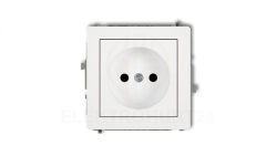 DECO Mechanizm gniazda pojedynczego bez uziemienia 2P (przesłony torów prądowych), biały mat 25DGP-1zp