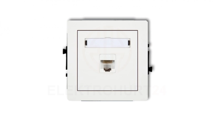 DECO Mechanizm gniazda komputerowego pojedynczego 1xRJ45, kat. 6, 8-stykowy, biały mat 25DGK-3