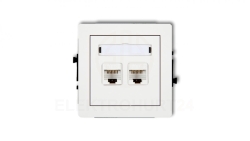 DECO Mechanizm gniazda komputerowego podwójnego 2xRJ45, kat. 5e, 8-stykowy, biały mat 25DGK-2