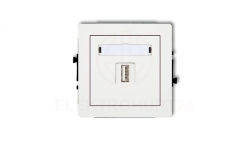 DECO Mechanizm ładowarki USB pojedynczej, 5V, 1A, biały mat 25DCUSB-1