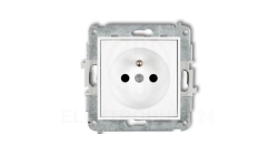 MINI Mechanizm gniazda pojedynczego z uziemieniem 2P+Z (przesłony torów prądowych) biały mat 25MGP-1zp