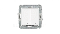 MINI Mechanizm łącznika podwójnego schodowego biały mat 25MWP-33