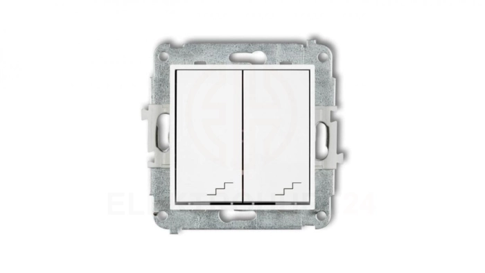 MINI Mechanizm łącznika podwójnego schodowego biały mat 25MWP-33