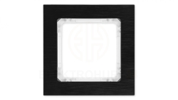 DECO Ramka uniwersalna pojedyncza - aluminium szczotkowane (ramka: czarna spód: biały) 12-0-DRA-1