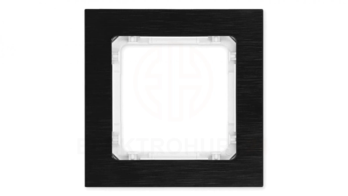 DECO Ramka uniwersalna pojedyncza - aluminium szczotkowane (ramka: czarna spód: biały) 12-0-DRA-1