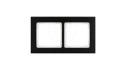 DECO Ramka uniwersalna podwójna - aluminium szczotkowane (ramka: czarna spód: biały) 12-0-DRA-2