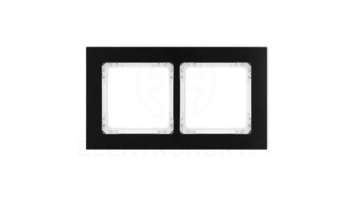 DECO Ramka uniwersalna podwójna - aluminium szczotkowane (ramka: czarna spód: biały) 12-0-DRA-2