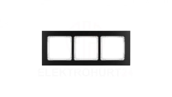 DECO Ramka uniwersalna potrójna - aluminium szczotkowane (ramka: czarna spód: biały) 12-0-DRA-3