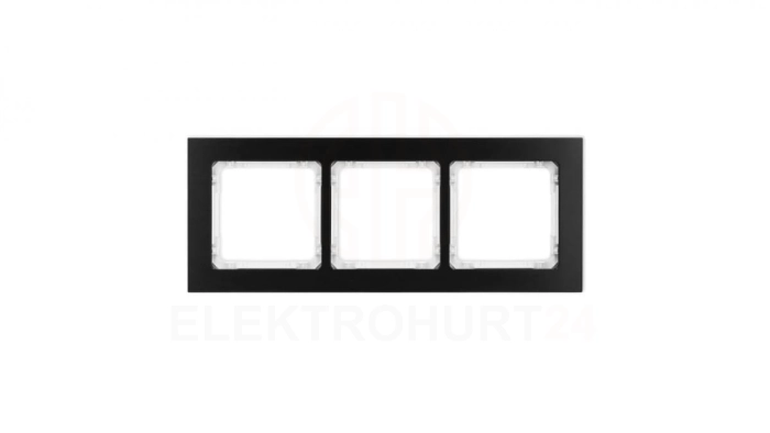 DECO Ramka uniwersalna potrójna - aluminium szczotkowane (ramka: czarna spód: biały) 12-0-DRA-3
