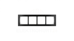 DECO Ramka uniwersalna poczwórna - aluminium szczotkowane (ramka: czarna spód: biały) 12-0-DRA-4