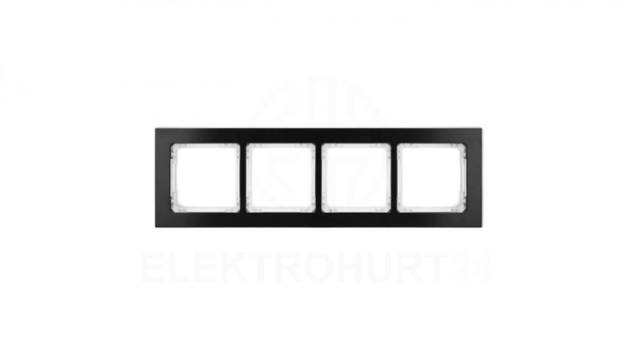 DECO Ramka uniwersalna poczwórna - aluminium szczotkowane (ramka: czarna spód: biały) 12-0-DRA-4