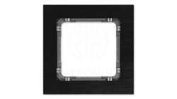 DECO Ramka uniwersalna pojedyncza - aluminium szczotkowane (ramka: czarna spód: grafitowy) 12-11-DRA-1