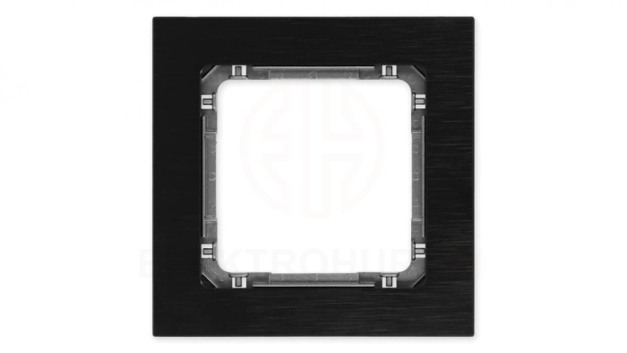 DECO Ramka uniwersalna pojedyncza - aluminium szczotkowane (ramka: czarna spód: grafitowy) 12-11-DRA-1